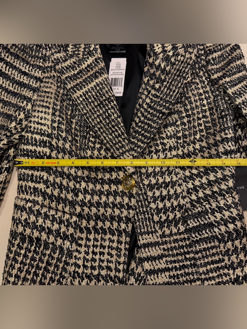 NWT Smythe Black and Cream Blazer - Picture 8 of 11